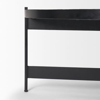 Wade Travertine Marble w/ Matte Black Metal Coffee Tables