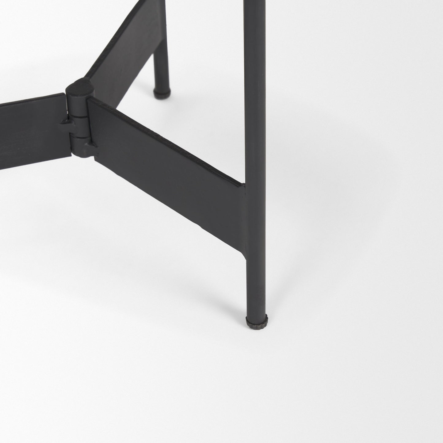 Wade Travertine Marble w/ Matte Black Metal End Tables