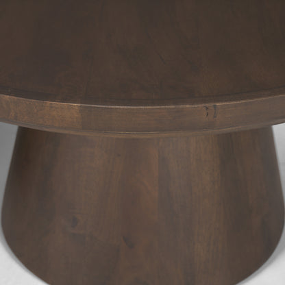Takoda Dark Brown Wood Tapered Drum Nesting Coffee Tables