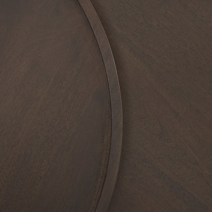 Takoda Dark Brown Wood Tapered Drum Nesting Coffee Tables