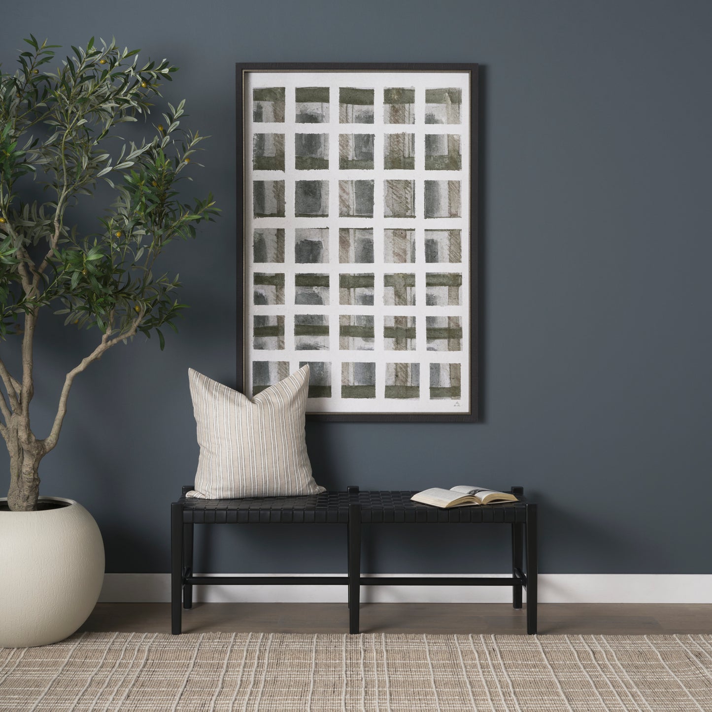 Jaxon Beige and Black Striped Cotton-Linen Decorative Square Pillow Cover