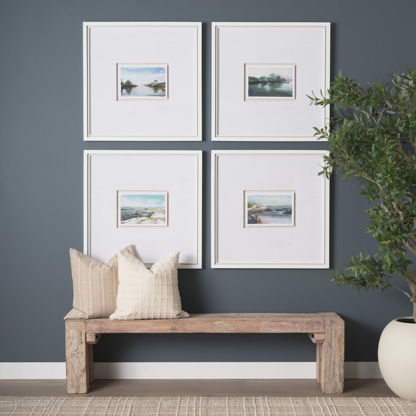 Jensen Beige and Gray Plaid Cotton-Linen Decorative Square Pillow Cover