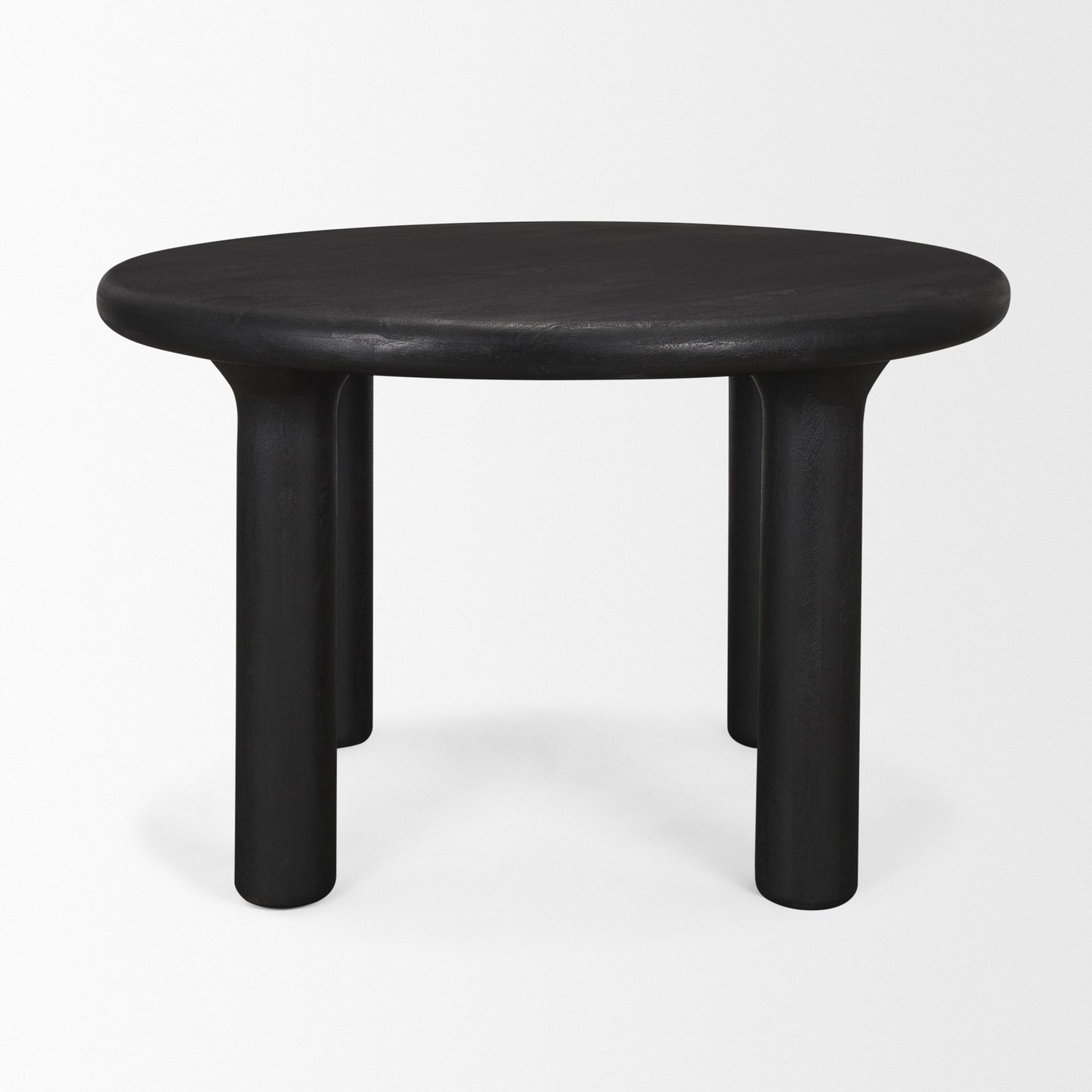 Soma Textured Black Mango Wood Round Dining Table