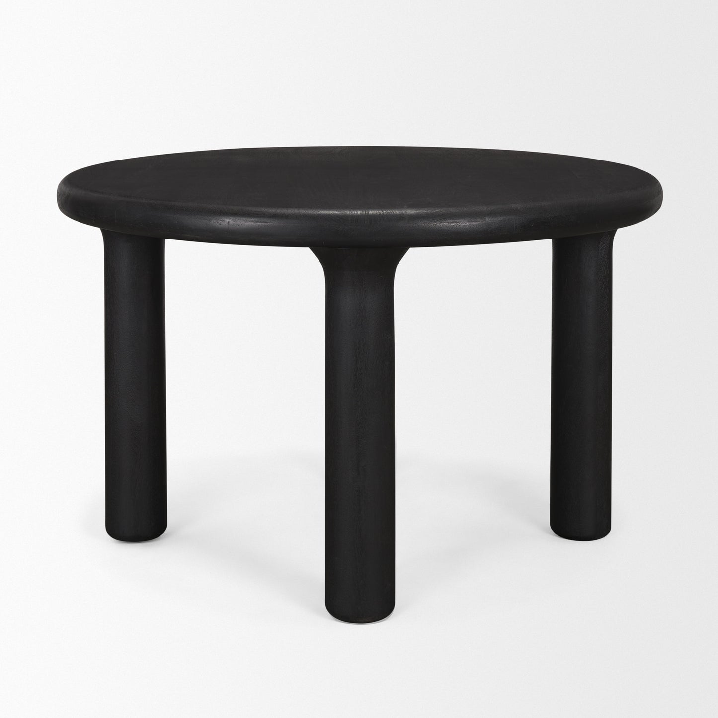 Soma Textured Black Mango Wood Round Dining Table