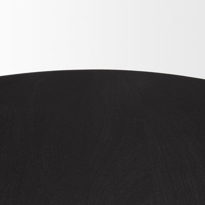 Soma Textured Black Mango Wood Round Dining Table
