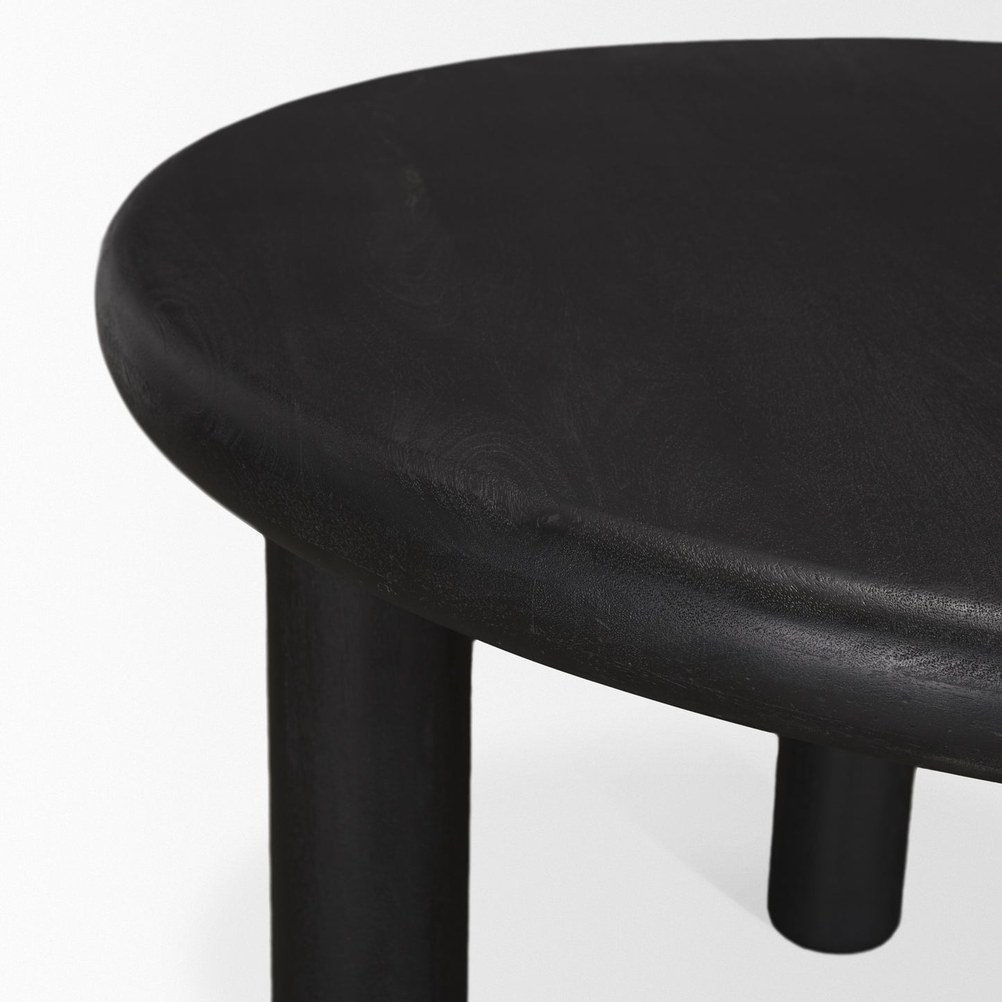 Soma Textured Black Mango Wood Round Dining Table