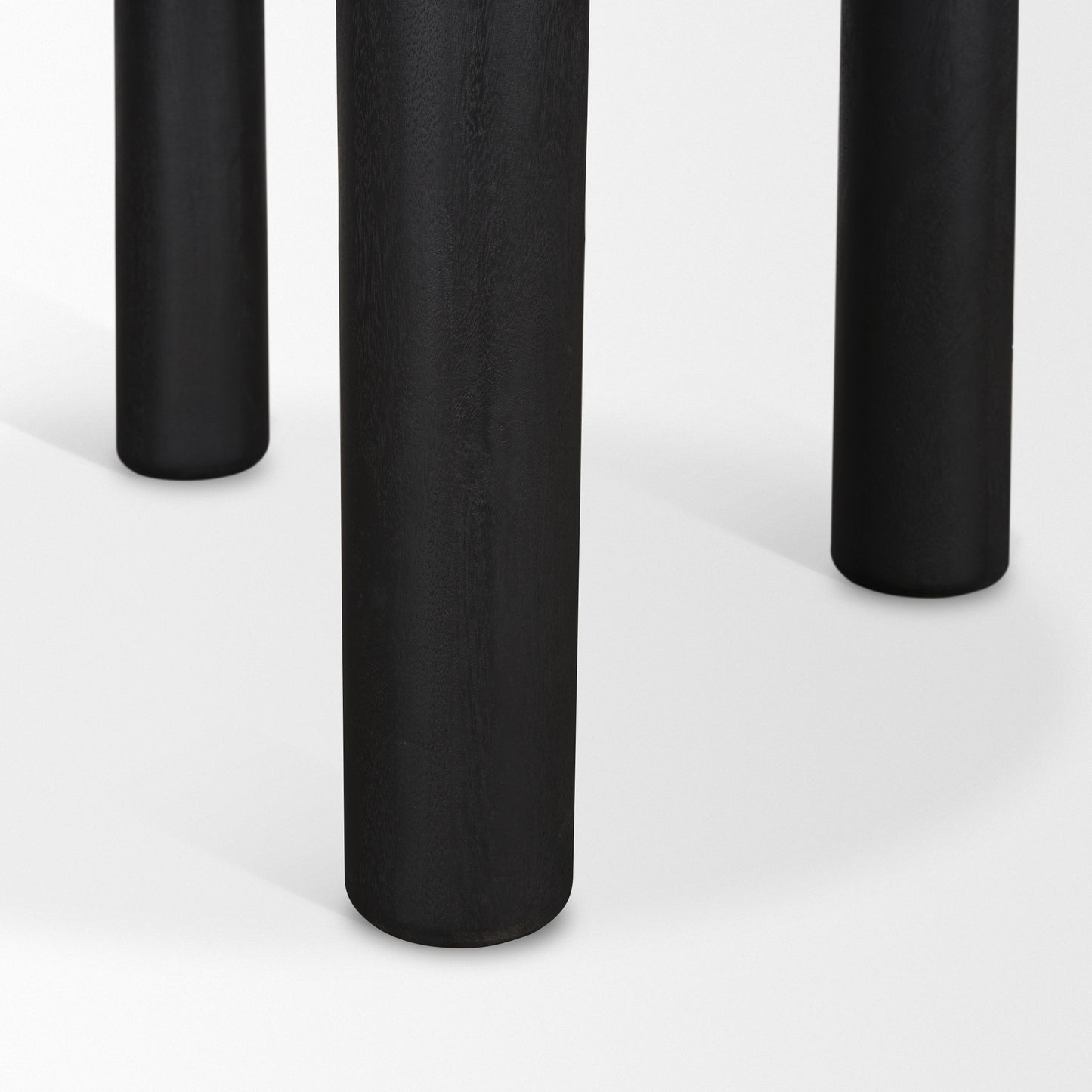 Soma Textured Black Mango Wood Round Dining Table