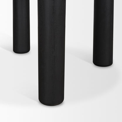 Soma Textured Black Mango Wood Round Dining Table