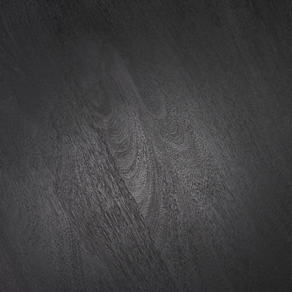 Soma Textured Black Mango Wood Round Dining Table