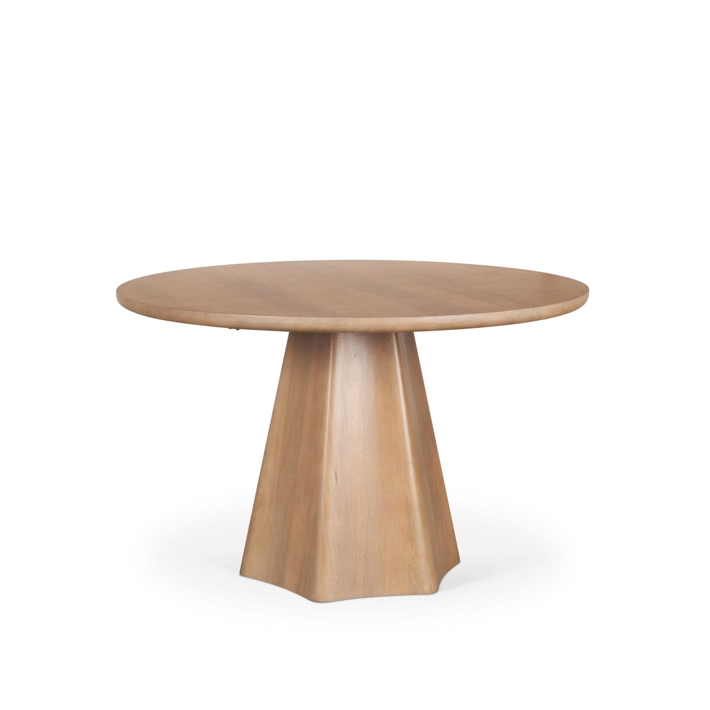 Jovani 48" Solid Light Brown Mango Wood Round Dining Table