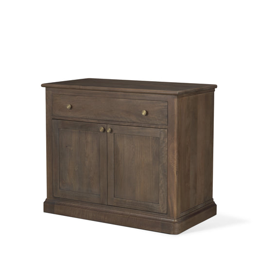 Baron Dark Brown Solid Wood w/ Antique Knobs 2-Door Accent Cabinet