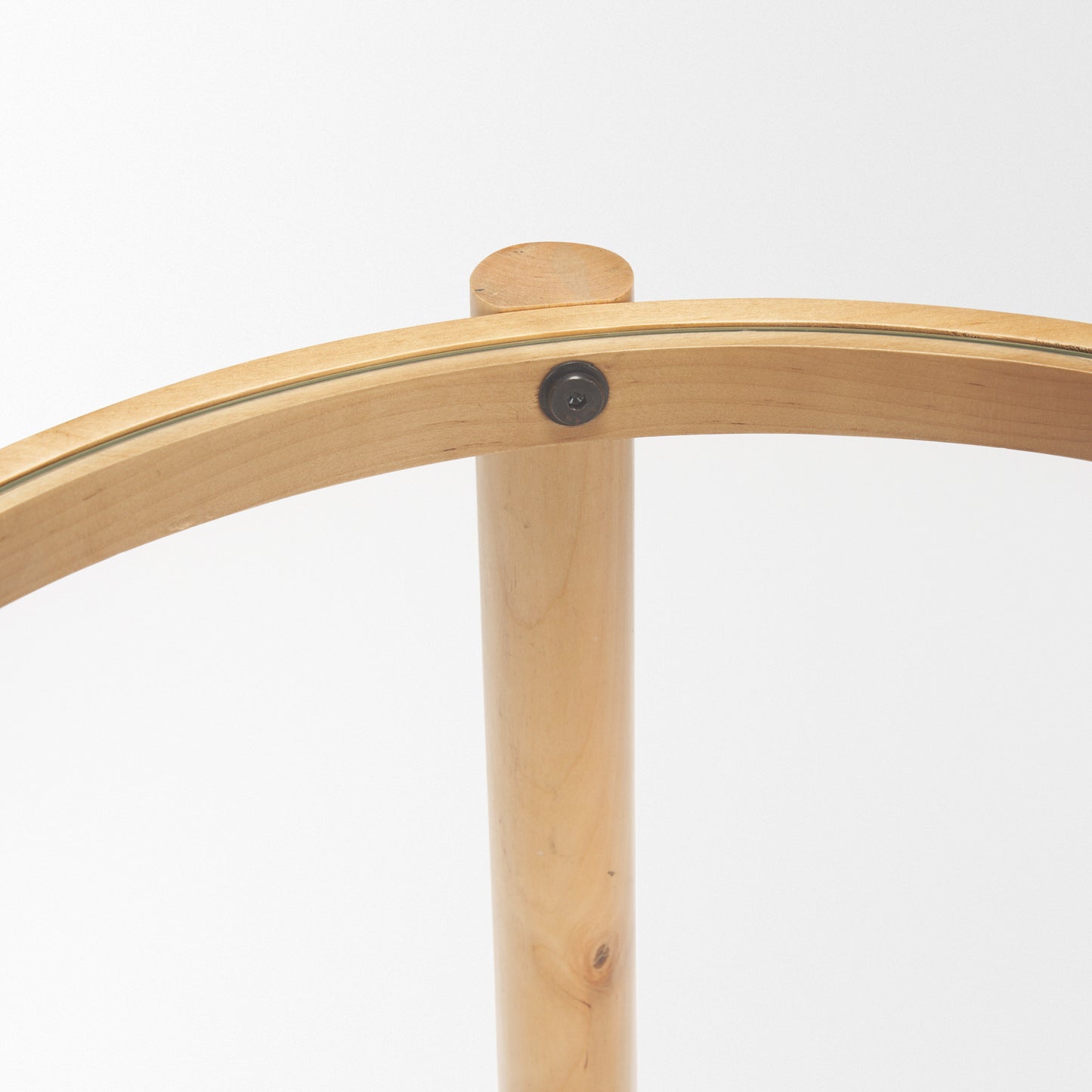 Weslyn Solid Light Brown Wood and Glass Top w/ Cane Side Table