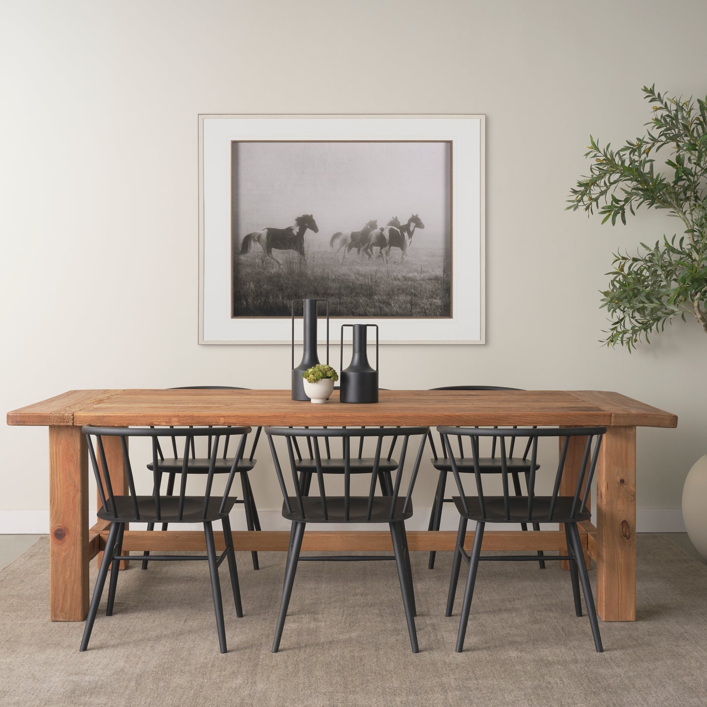 Stetson 94.5" Rectangular Natural Brown Wood Dining Table