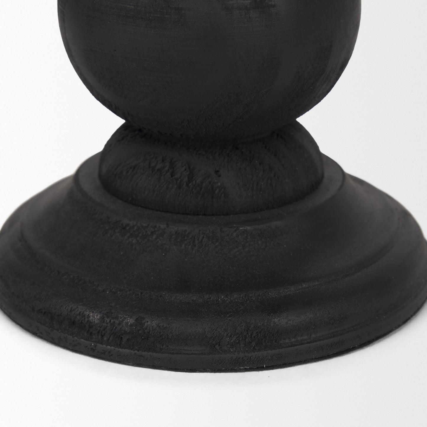 Wanda Matte Black Wood Pillar Candle Holders (Set of 2)