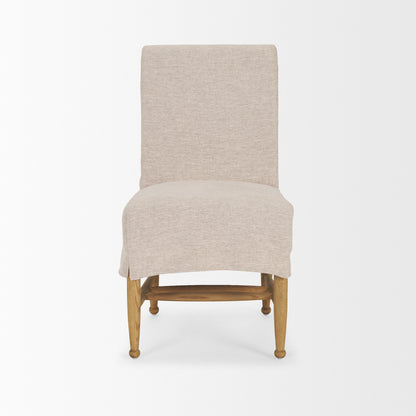 Whitley Oatmeal Performance Fabric w/ Oak Wood Dining Chair