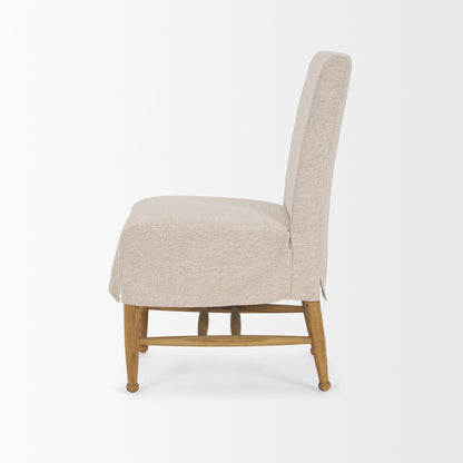 Whitley Oatmeal Performance Fabric w/ Oak Wood Dining Chair