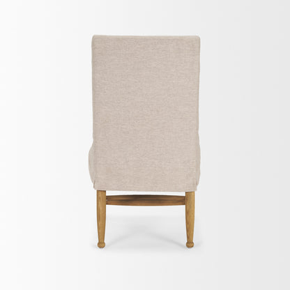 Whitley Oatmeal Performance Fabric w/ Oak Wood Dining Chair