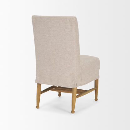 Whitley Oatmeal Performance Fabric w/ Oak Wood Dining Chair