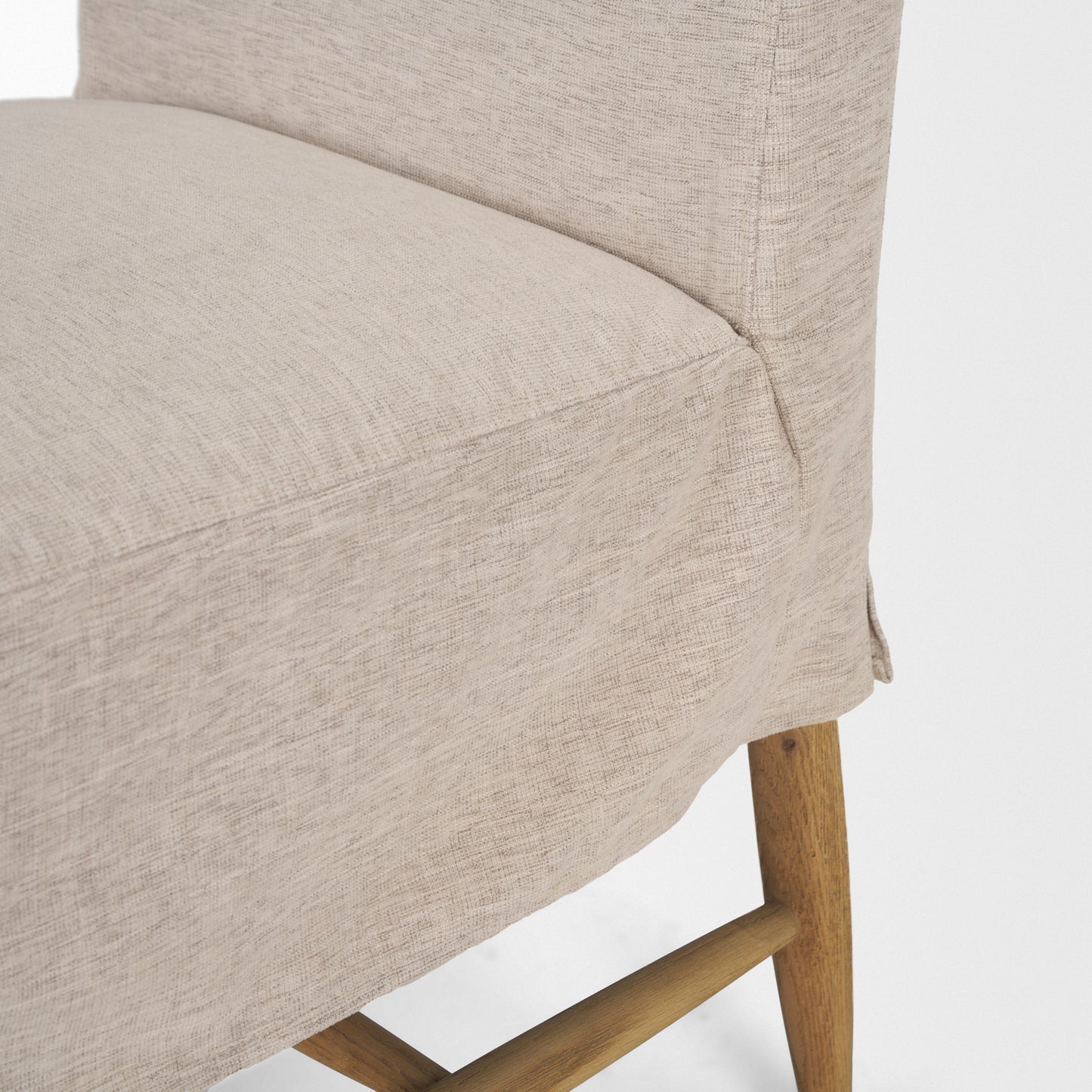 Whitley Oatmeal Performance Fabric w/ Oak Wood Dining Chair