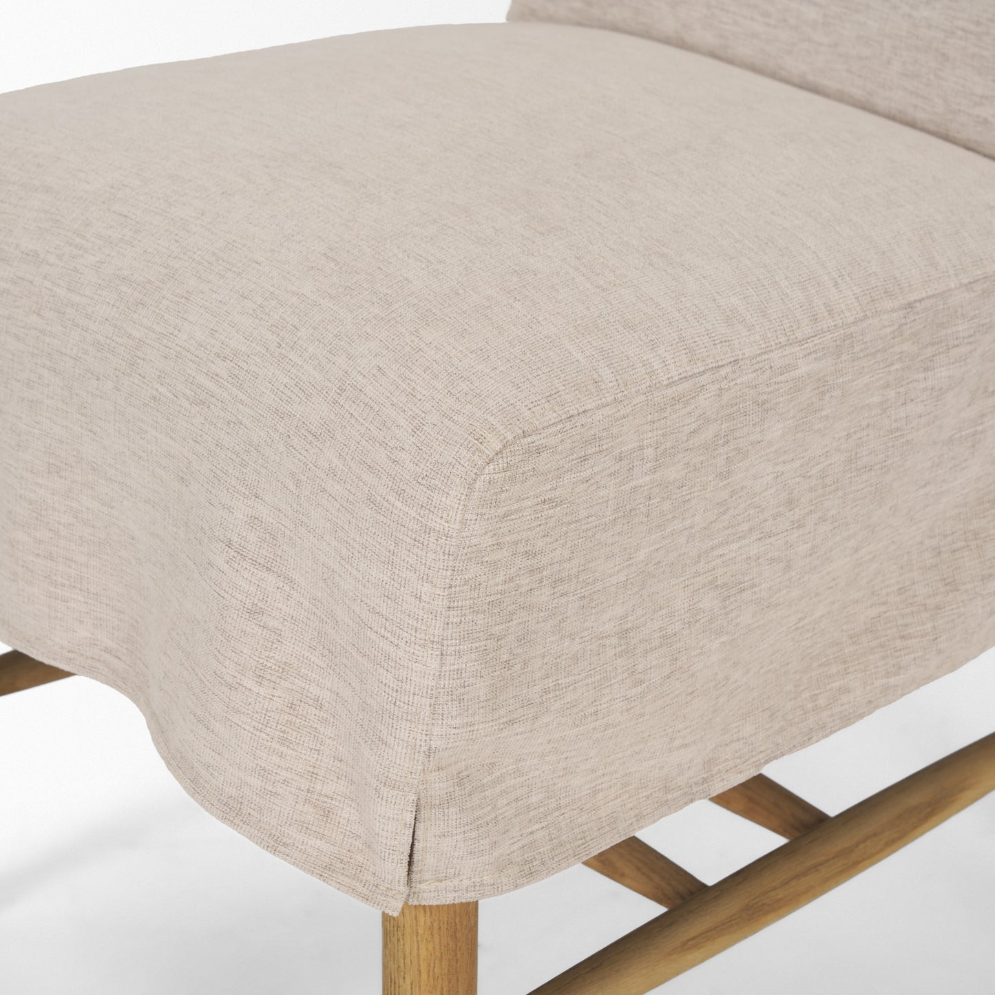 Whitley Oatmeal Performance Fabric w/ Oak Wood Dining Chair