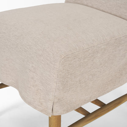 Whitley Oatmeal Performance Fabric w/ Oak Wood Dining Chair