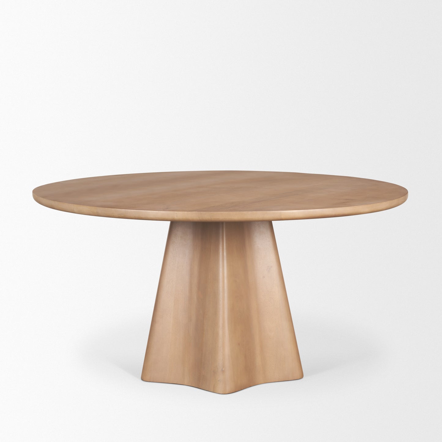 Jovani 60" Solid Light Brown Mango Wood Round Dining Table