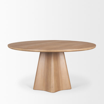 Jovani 60" Solid Light Brown Mango Wood Round Dining Table