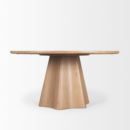 Jovani 60" Solid Light Brown Mango Wood Round Dining Table