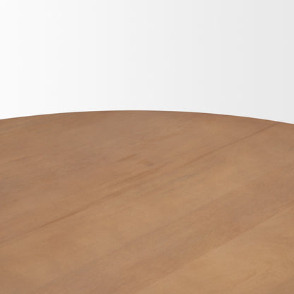 Jovani 60" Solid Light Brown Mango Wood Round Dining Table