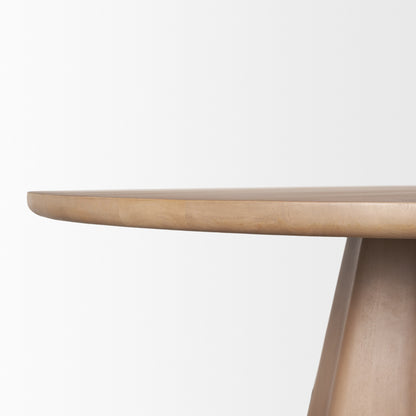 Jovani 60" Solid Light Brown Mango Wood Round Dining Table