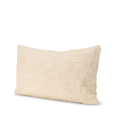 Jacory Cream Checker Textured Decorative Lumbar Pillow Cover