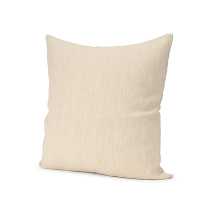 Jenner Cream Cotton-Linen Blend Decorative Square Pillow Cover