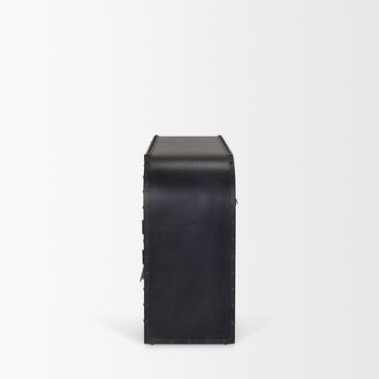 Gehry I 62.3x16.5 Black Metal Frame w/Wood Accent 4 Cabinet Door Two Drawer Sideboard