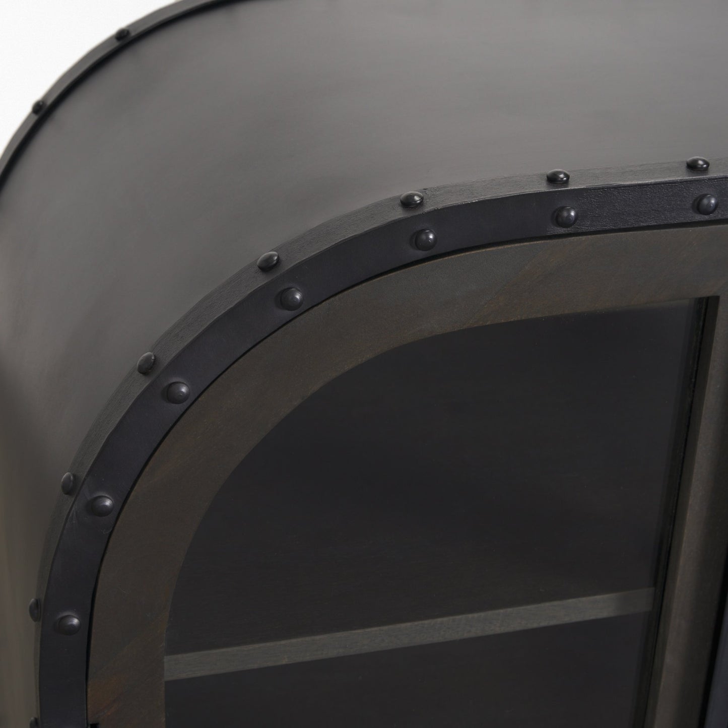 Gehry I 62.3x16.5 Black Metal Frame w/Wood Accent 4 Cabinet Door Two Drawer Sideboard