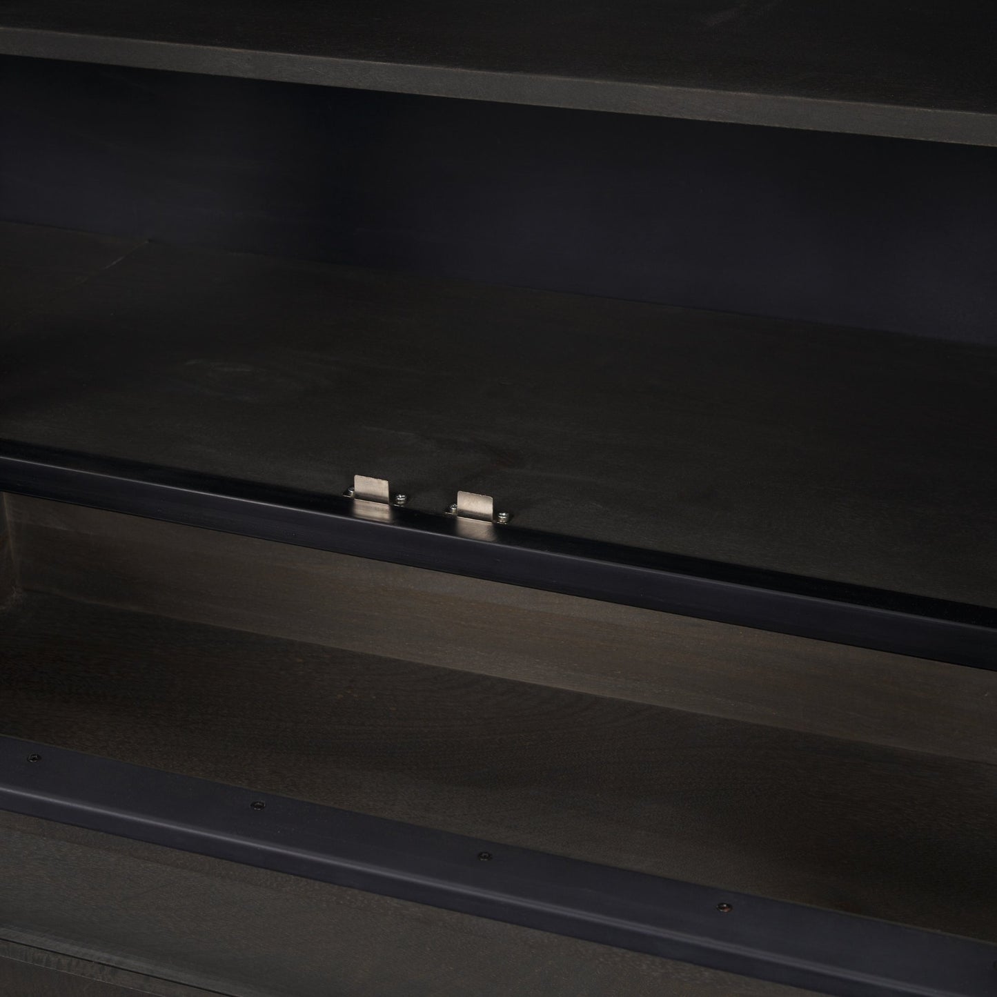 Gehry I 62.3x16.5 Black Metal Frame w/Wood Accent 4 Cabinet Door Two Drawer Sideboard