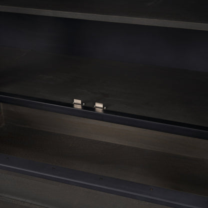 Gehry I 62.3x16.5 Black Metal Frame w/Wood Accent 4 Cabinet Door Two Drawer Sideboard