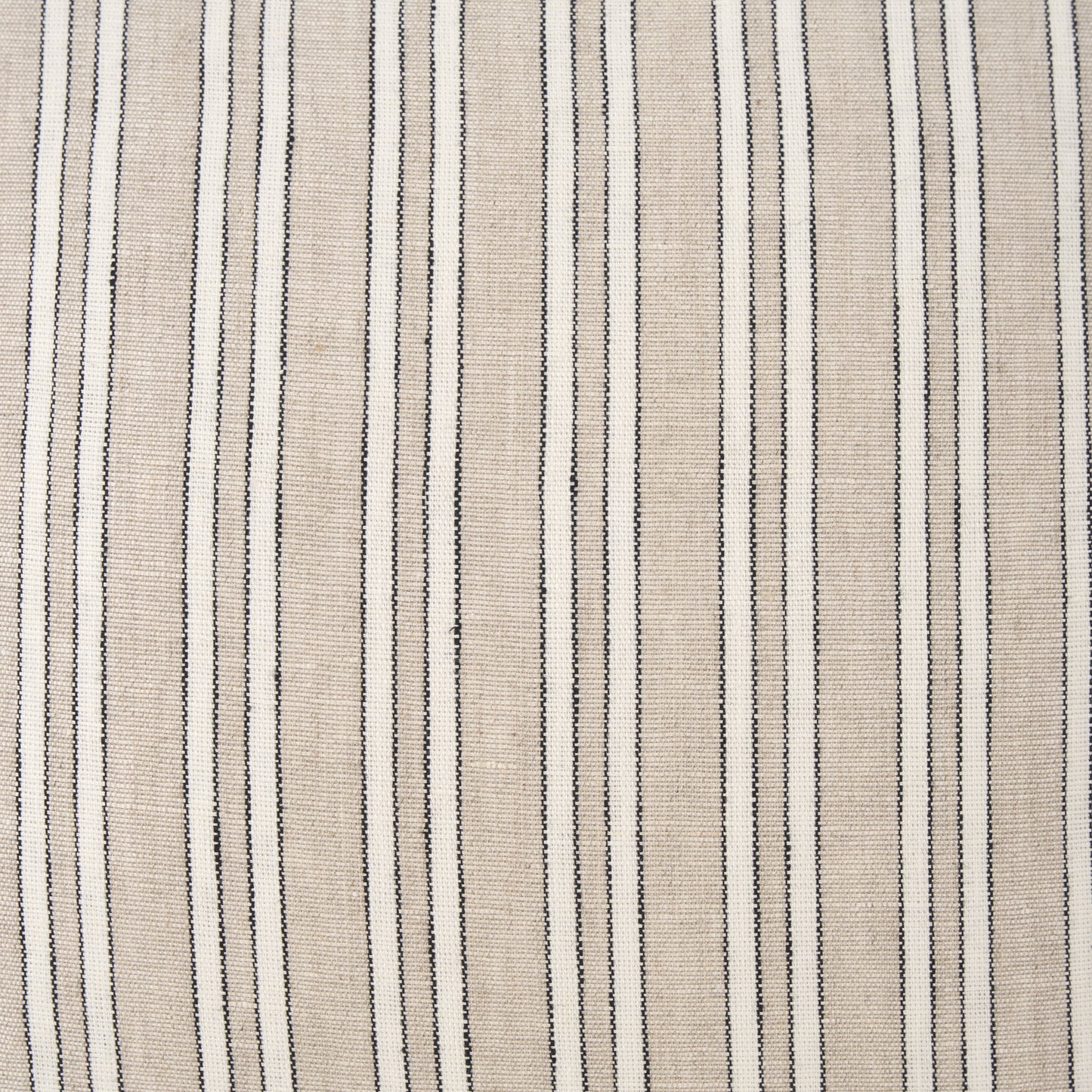Jaxon Beige and Black Striped Cotton-Linen Decorative Square Pillow Cover