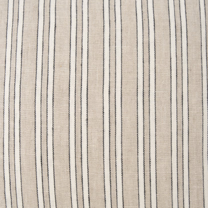 Jaxon Beige and Black Striped Cotton-Linen Decorative Square Pillow Cover