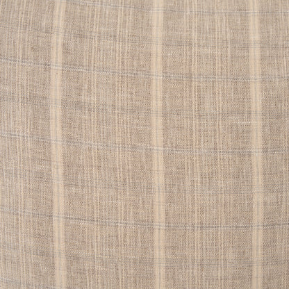 Jensen Beige and Gray Plaid Cotton-Linen Decorative Square Pillow Cover