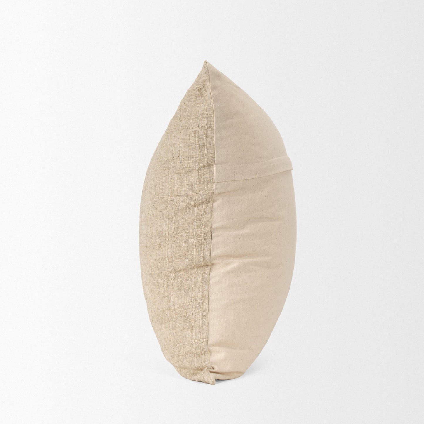 Jeren Beige Checker Textured Cotton-Linen Decorative Square Pillow Cover