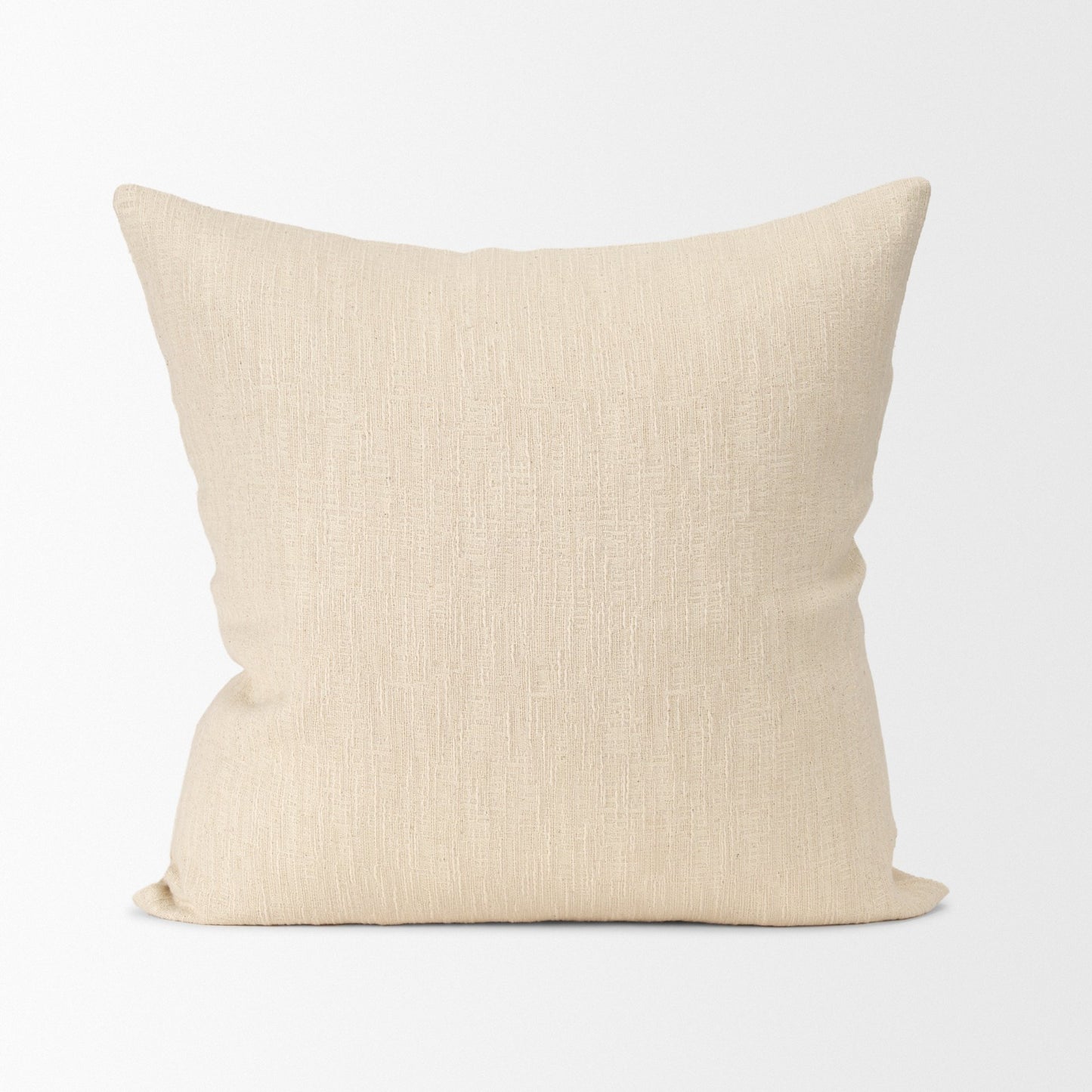 Jenner Cream Cotton-Linen Blend Decorative Square Pillow Cover