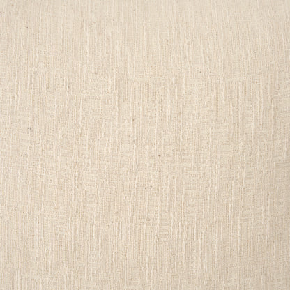 Jenner Cream Cotton-Linen Blend Decorative Square Pillow Cover