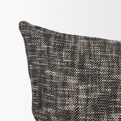 Jalia Cream and Black Cotton Decorative Lumbar Pillow Cover