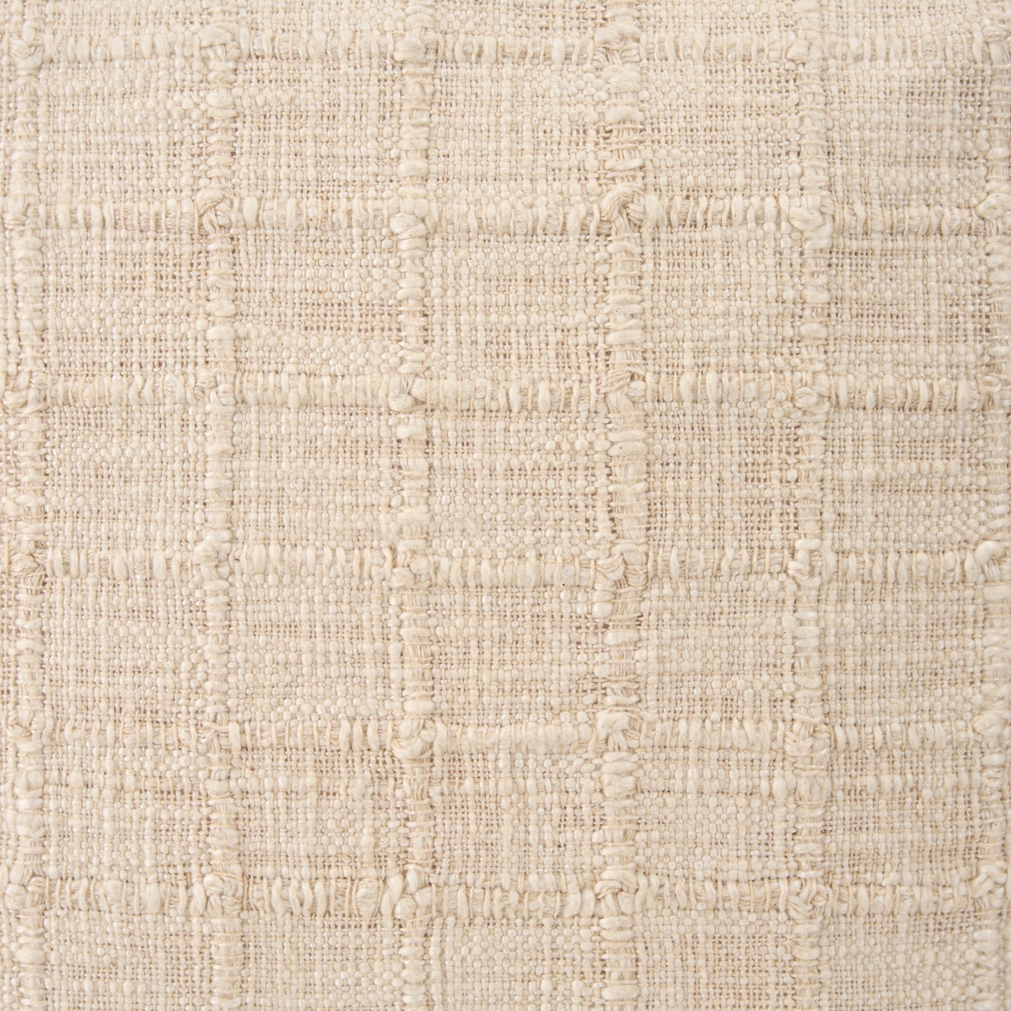 Jacory Cream Checker Textured Decorative Lumbar Pillow Cover