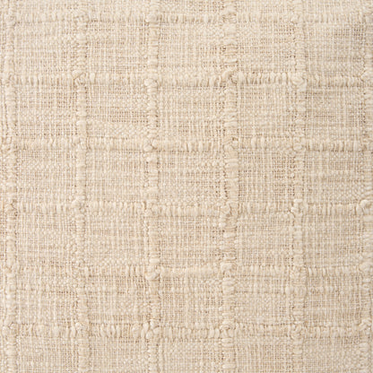 Jacory Cream Checker Textured Decorative Lumbar Pillow Cover