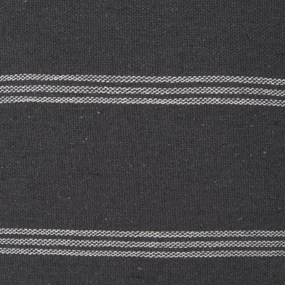 Jayme Gray and White Striped Cotton Decorative Lumbar Pillow Cover