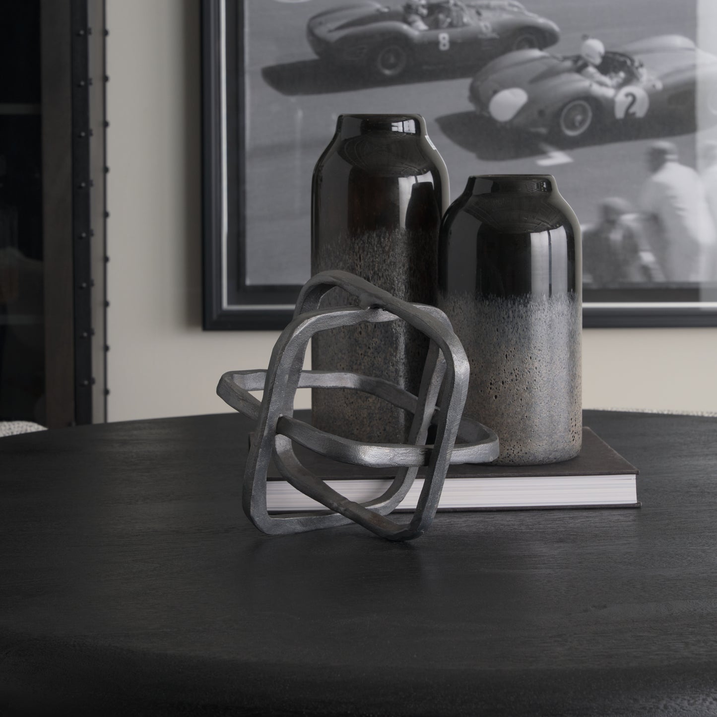 Willem II 9L x 9W Silver Metal Open Cube Decor Object