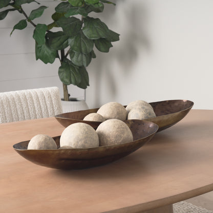 Karmen (Set of 2) Gold Hammered Oversized Bowls