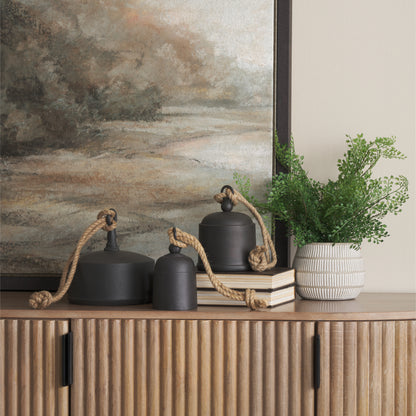 Quincy Small Matte Black Metal Decorative Bell Object