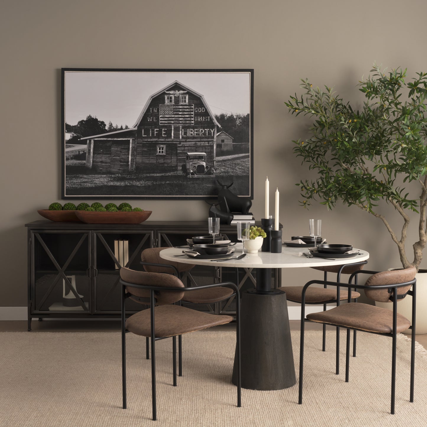 Radu Small Matte Black Metal Bull Decorative Object